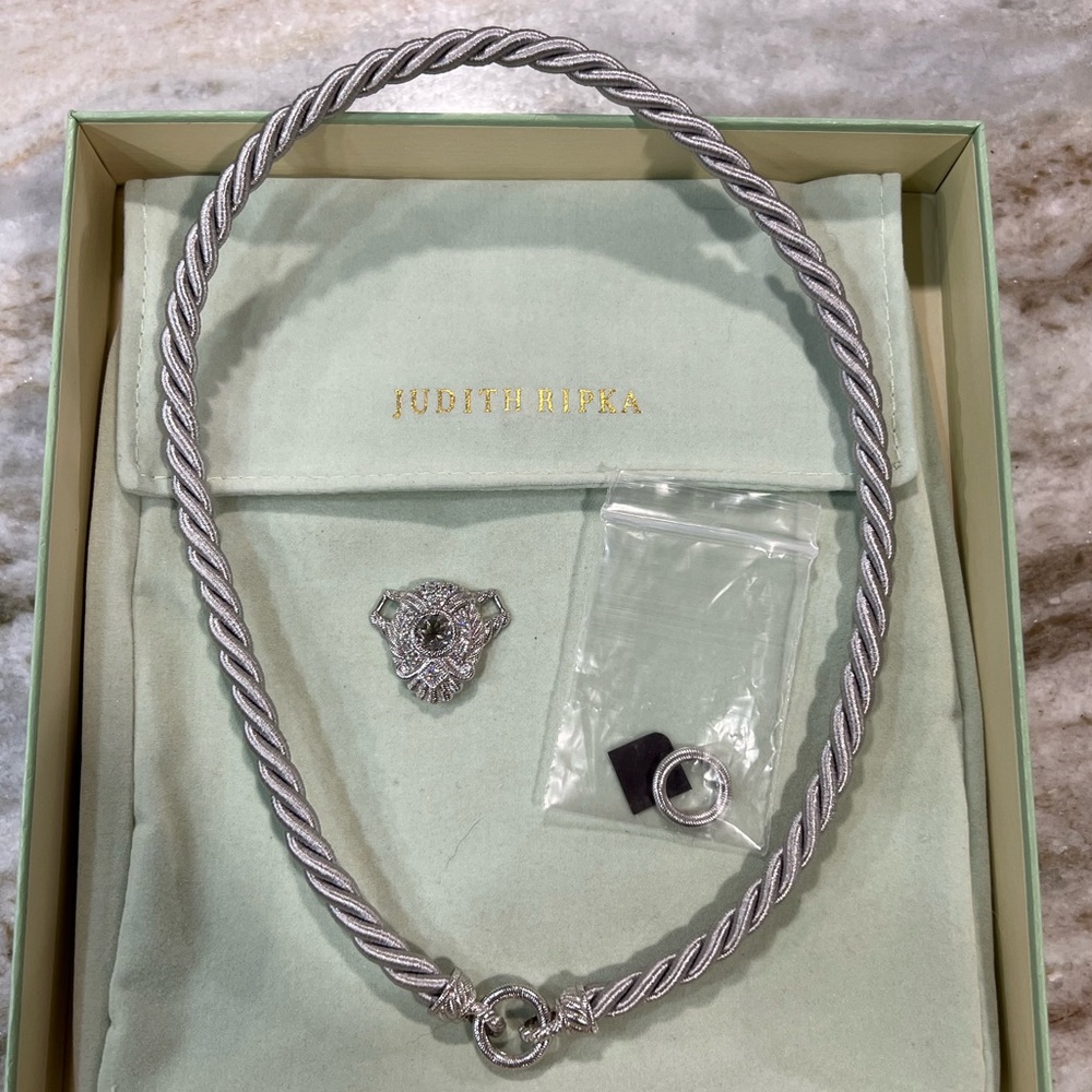 Judith Ripka silver rope necklace
